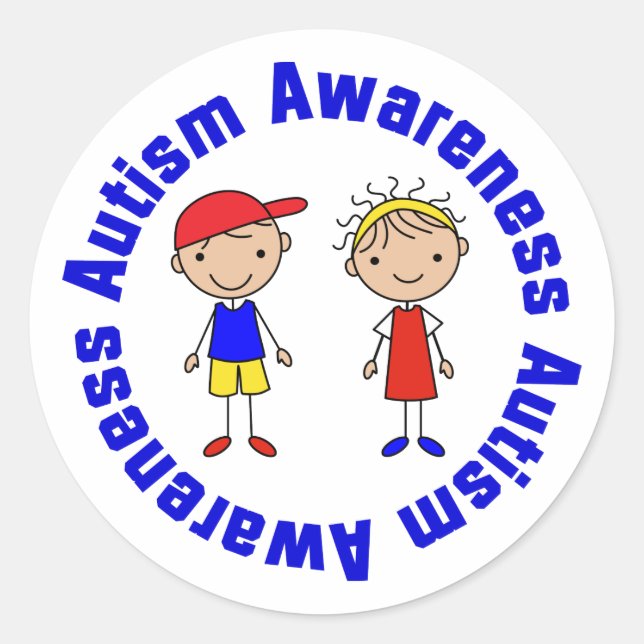 Adesivo Redondo Consciência do Autismo (Frente)