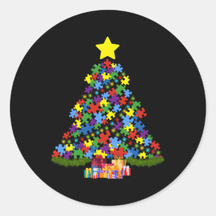 Adesivo Redondo Consciência do Autismo em Árvore Autismo