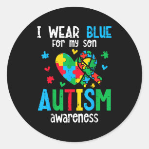 Adesivo Redondo Consciência do autismo use azul pelo filho autista