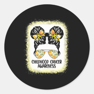 Adesivo Redondo Consciência do Cancer da infância Minha Teia Guerr