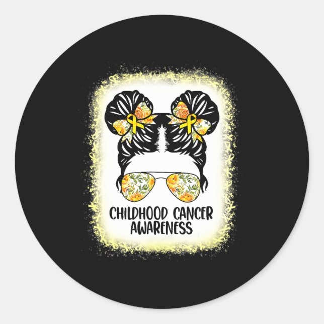 Adesivo Redondo Consciência do Cancer da infância Minha Teia Guerr (Frente)