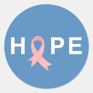 Adesivo Redondo Consciência do Cancer de Esperança Simples  Ades