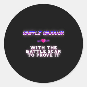 Adesivo Redondo Consciência do Câncer de pâncreas do Guerreiro Int