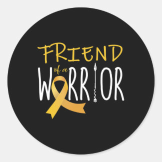 Adesivo Redondo Consciência do cancer infantil Amigo de um guerrei