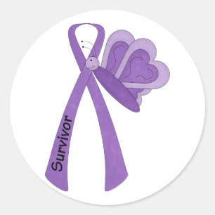 Adesivo Redondo Consciência do roxo do sobrevivente