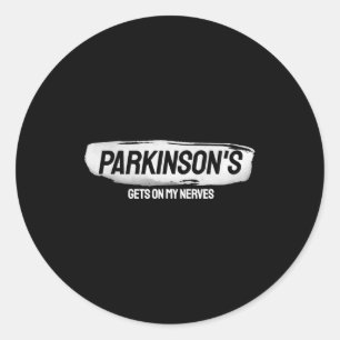 Adesivo Redondo Consciência Engraçada de Parkinson Me Irrita