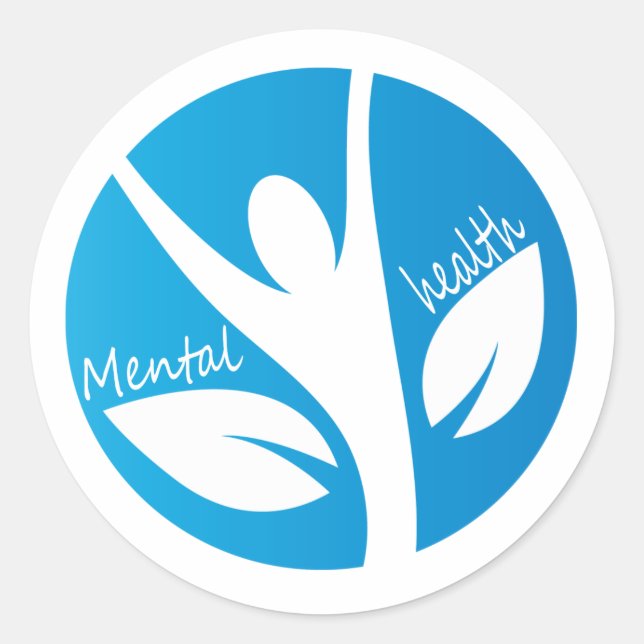 Adesivo Redondo consciência mental sobre saúde (Frente)