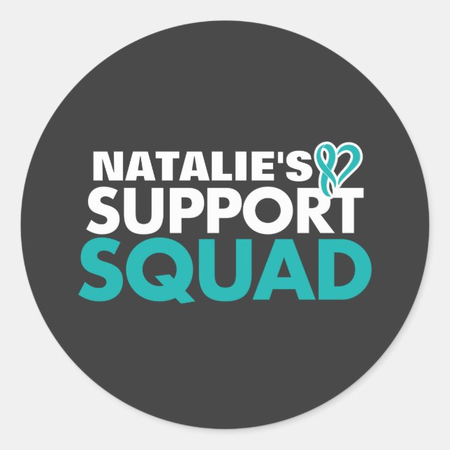 Adesivo Redondo Consciência personalizada do Câncer de ovário de s (Frente)