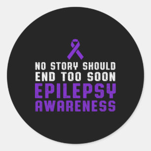 Adesivo Redondo Consciencialização da Epilepsia Ritmo Divertido Gu