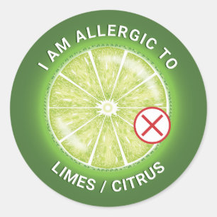 Adesivo Redondo Consciencialização de Alergia Alimentar a Fruta Cí