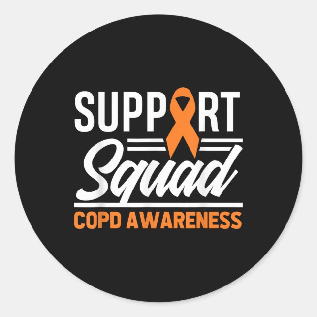 Adesivo Redondo Consciencialização de Copd Warrior Support Squad (Frente)