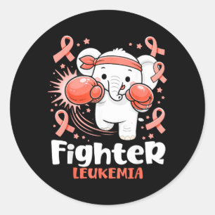 Adesivo Redondo Conscientização da Leucemia Lutador Boxe Engraçado