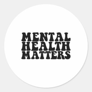 Adesivo Redondo Conscientização da Saúde Mental Problemas de Saúde