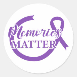 Adesivo Redondo Conscientização do Alzheimer Memórias Importam