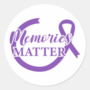 Adesivo Redondo Conscientização do Alzheimer Memórias Importam