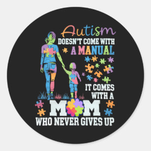 Adesivo Redondo Conscientização do Autismo 2025 Não Vem Com Um Man