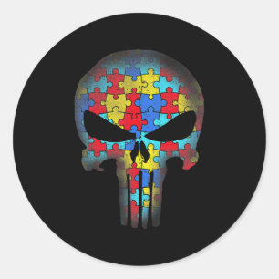 Adesivo Redondo Conscientização do Crânio Advertência Mãe Crianças