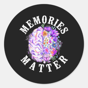 Adesivo Redondo Conscientização do Suporte à Demência de Alzheimer