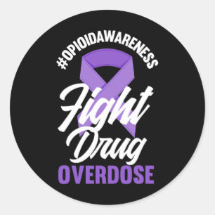 Adesivo Redondo Conscientização sobre Opioides Combater Overdose d