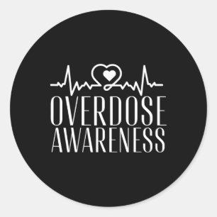 Adesivo Redondo Conscientização sobre overdose Roxo