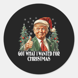 Adesivo Redondo Consegui O Que Queria No Natal - Trump Xmas