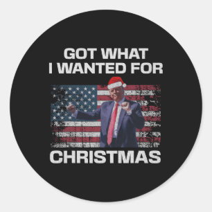 Adesivo Redondo Consegui O Que Queria Para O Natal - Trump 2024 Wo