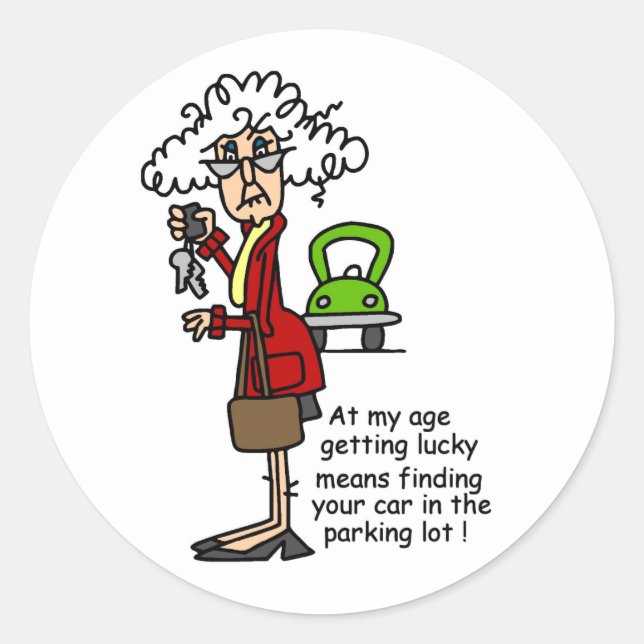 Adesivo Redondo Conseguir Humor Sortudo (Frente)