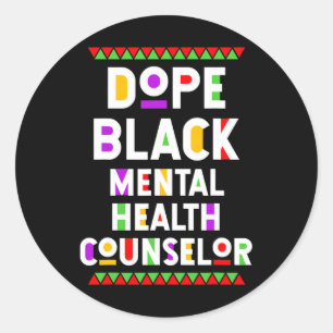 Adesivo Redondo Conselheiro de Saúde Mental Negra Trabalho African