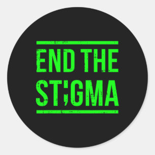 Adesivo Redondo Conselheiro do Guerreiro Stigma Mental Health Awar