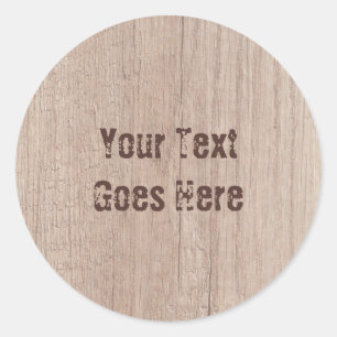 Adesivo Redondo Conselho de Madeira Castanho com aparência Modelo-