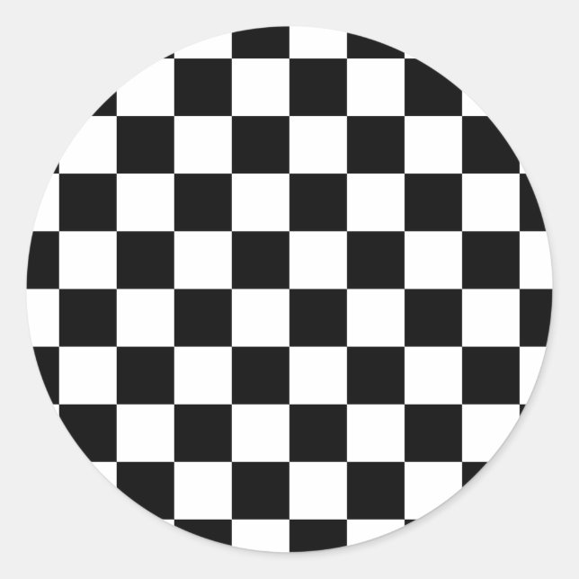 Adesivo Redondo Conselho de verificadores brancos e pretos (Frente)