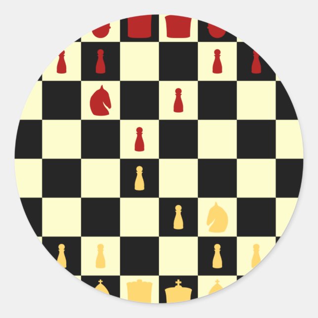 Adesivo Redondo Conselho de xadrez (Frente)