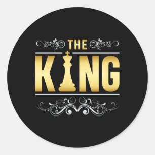 Adesivo Redondo Conselho de Xadrez  King Checkmate Presente de Con