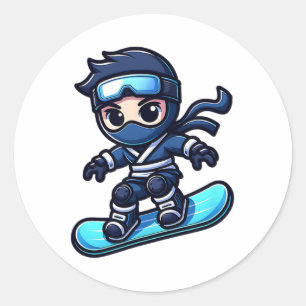 Adesivo Redondo Conselho Ninja Snowboard Ninja Snowboardin