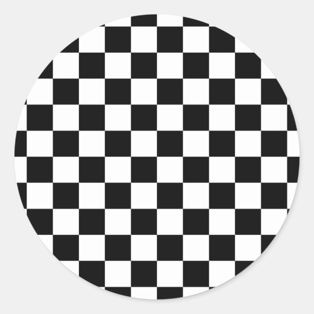 Adesivo Redondo Conselho Verificadores de Design de Xadrez de Band (Frente)