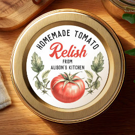 Adesivo Redondo Conserva caseira personalizada de relish de tomate
