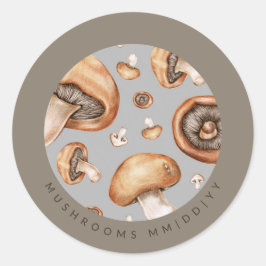 Adesivo Redondo Conservas | Data | Cogumelos