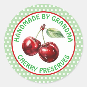 Adesivo Redondo Conservas de cereja artesanais personalizadas