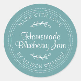 Adesivo Redondo Conservas de Geleia Caseira de Mirtilo Rústica Tur