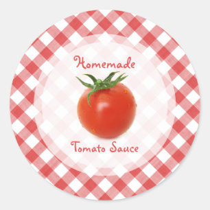 Adesivo Redondo Conservas de Molho de Tomate