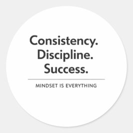Adesivo Redondo Consistency Discipline Success Gift Sticker