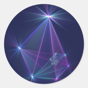 Adesivo Redondo Constelação, Abstrato Fantasy Arte Fractal
