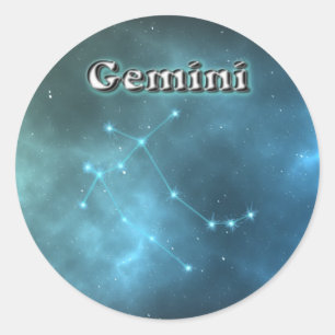 Adesivo Redondo constelação de Gemini
