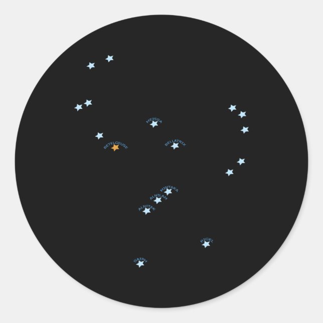 Adesivo Redondo Constelação de Orion (Frente)