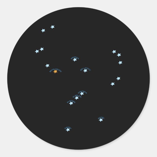 Adesivo Redondo Constelação de Orion (Frente)