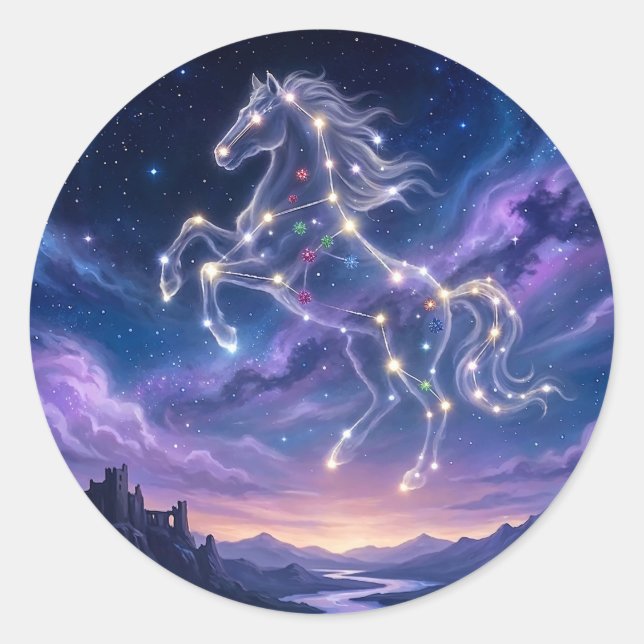 Adesivo Redondo Constellation of the Valiant Steed (Frente)