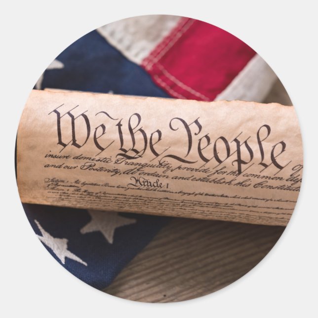 Adesivo Redondo Constituição dos EUA (Frente)