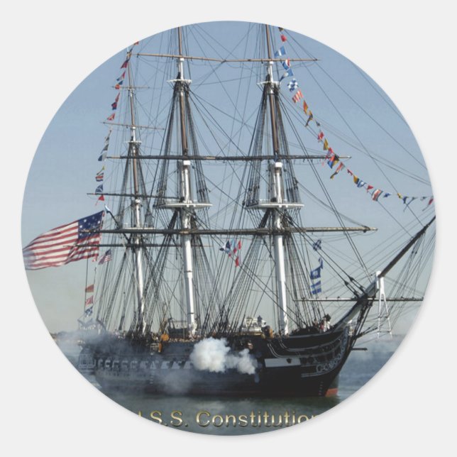 Adesivo Redondo Constituição dos EUA disparando canhões (Frente)