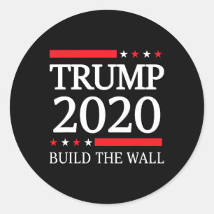 Adesivo Redondo Construa A Parede Vote Campanha Trump