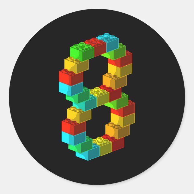 Adesivo Redondo Construção De Bloco 8º 8 (Frente)